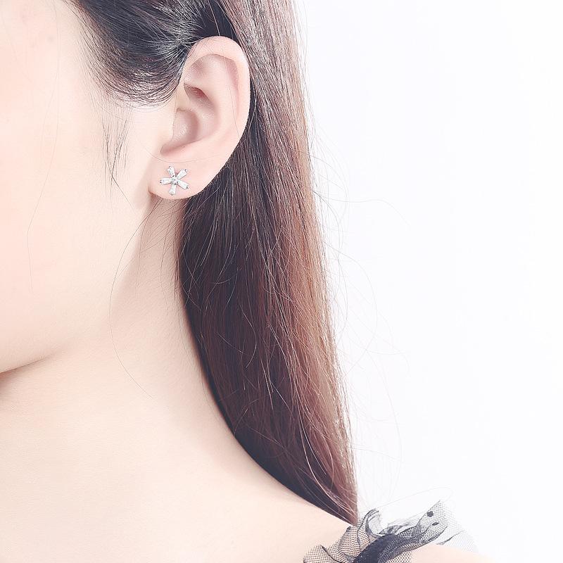 Flower Earrings Women's Korean-Style Fresh S925 Sterling Silver Earrings Simple All-Match SUNFLOWER Earrings