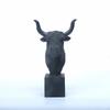 Bull Head Statue Office Decoration Bust Ornament for Living Room, Desk