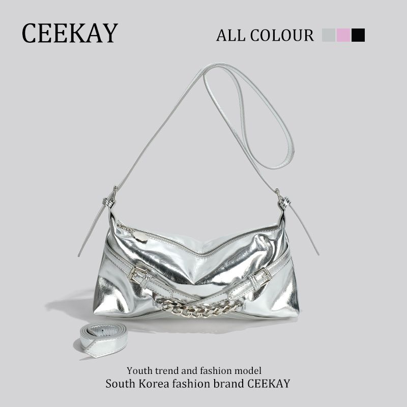 

Ceekay Advanced Texture Shoulder Messenger Bag French Stick Silver