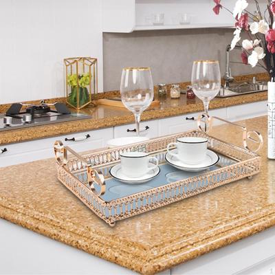 Bandeja decorativa con espejo para servir, plato de frutas, plato de exhibición de joyas, bandeja de café, para chocolate