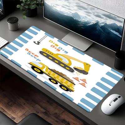 Alfombrilla de Ratón con Tema de Excavadora, Base de Goma Antideslizante, Decoración Multifuncional para Oficina y Hogar, Perfecta para la Personalización del Espacio de Trabajo.