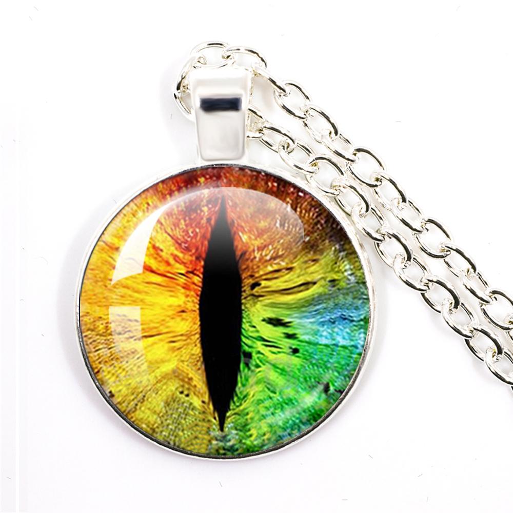 Dragon Evil Eye Glass Necklace Dragon Eye Fashion Evil Eye Necklace Jewelry Men Fashion Necklace For Friends Gift