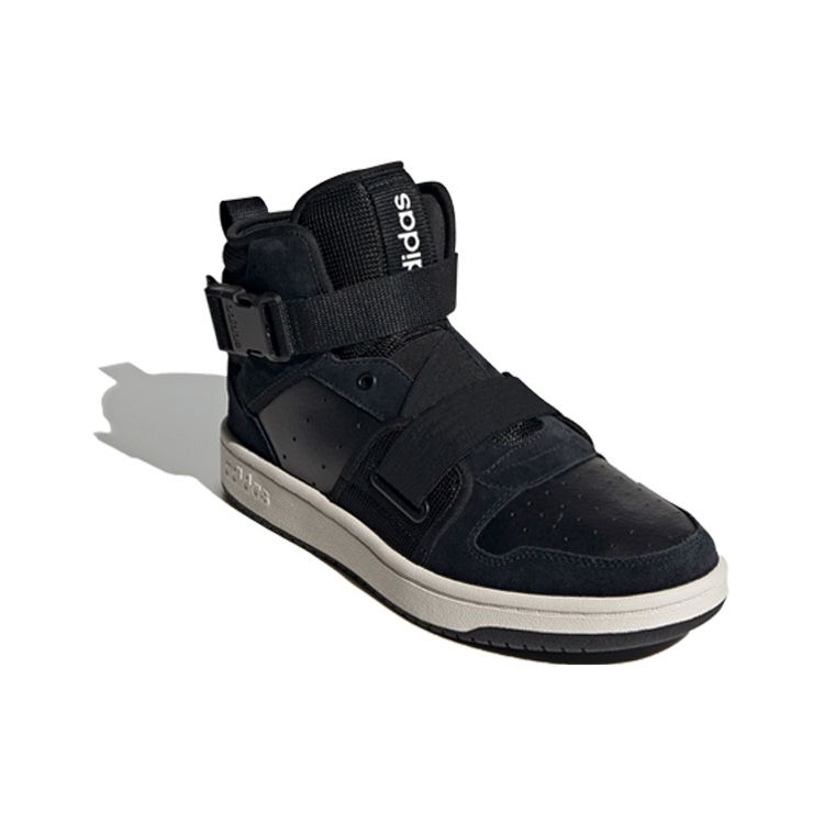 Adidas Neo Hoops 2.0 Utx Συνθετικό Δέρμα Αντιολισθητικά Ανθεκτικά Παπούτσια Σκέιτ Μέσης Κοπής Ανδρικά Αθλητικά Παπούτσια Μαύρο Λευκό FW3375