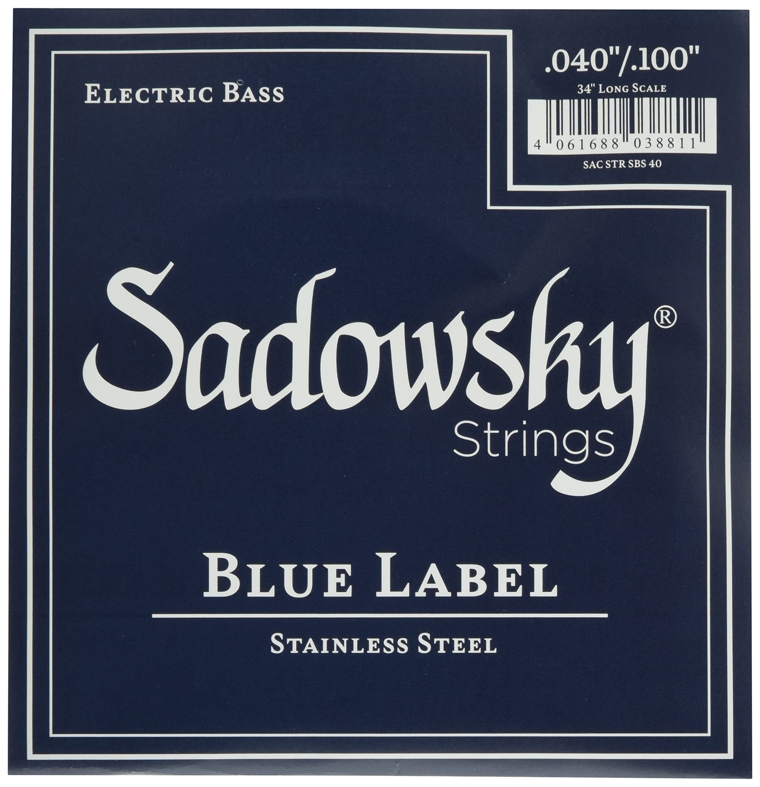 

Blue Label Bass Stainless SBS40 Blue Strings, Steel, 4-String, 040-100,