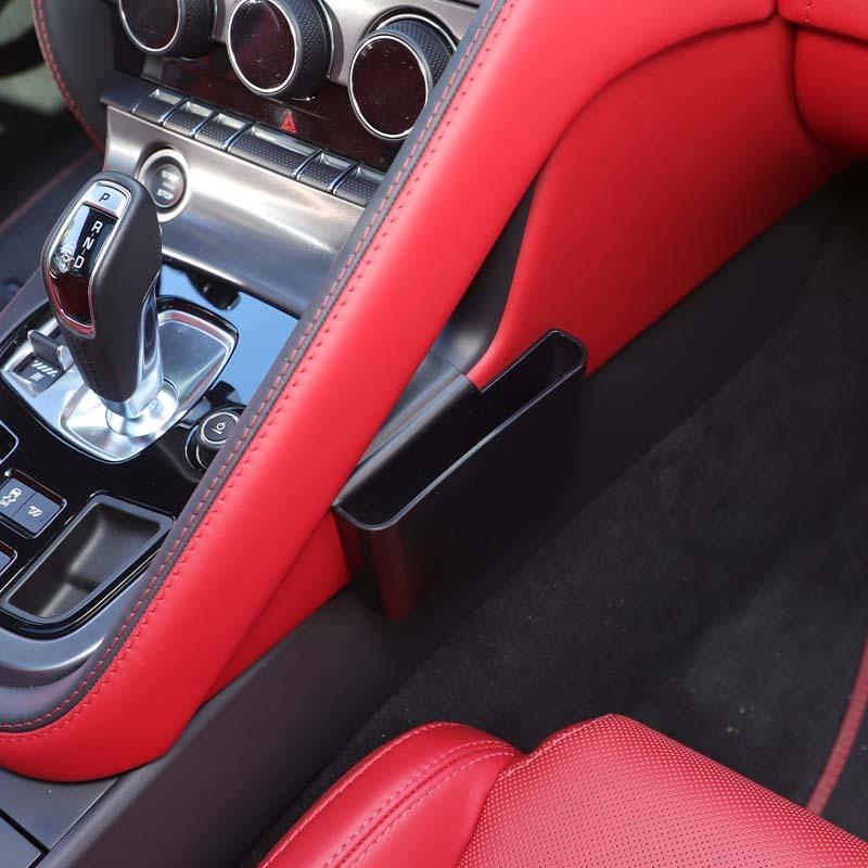 Dla Jaguar F-TYPE 2013-2024 ABS Czarny Boczny Schowek Konsoli Środkowej Wielofunkcyjna Tacka na Telefon Komórkowy Akcesoria Samochodowe