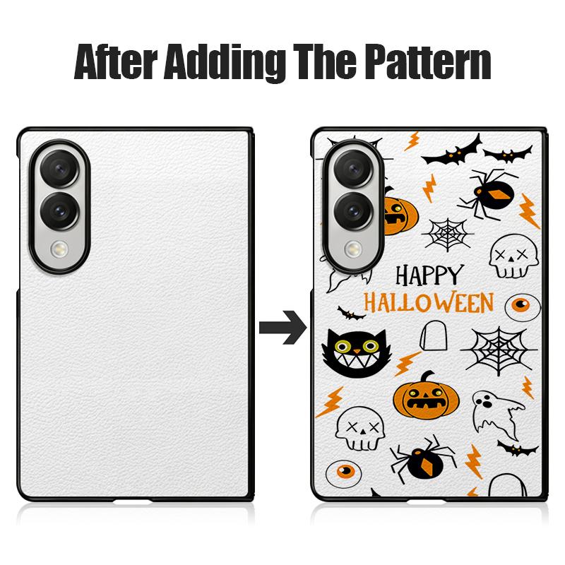 Halloween Ghost Pumpkin Case For Samsung Z Fold 8 Ultra 7 6 5 4 Hybrid Leather Skin Hard PC Bumper Cover For Galaxy Z Fold8 Fold7 Fold6 Fold5