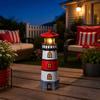 Solar Lighthouse Statue Light, Decorative Solar Garden Light, Waterproof Outdoor Solar Lighthouse Lamp for Patio Lawn Pathway