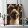 Siamese cat oil painting Pattern  3pcs 100% Round Full Drill 5D DIY Diamond Painting Embroidery Cross Stitch Rhinestone Décor
