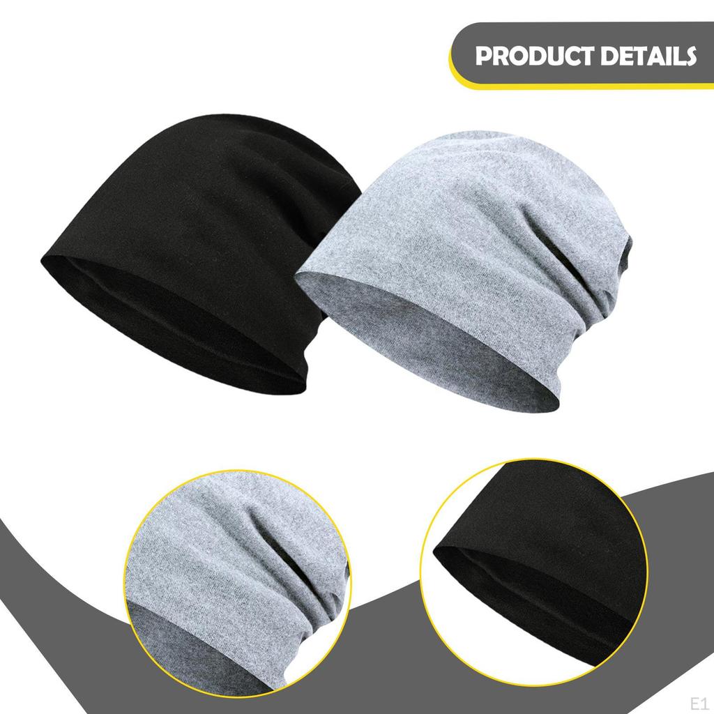 2 Pieces Winter Beanie Cap Sleeping Hat Slouchy Warm Soft Polyester Material Suitable for