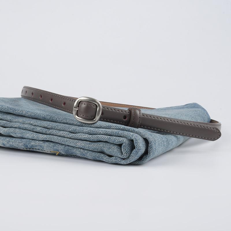 Fine Leather Women'S Belt Belt With Jeans Casual Pants Dress Women'S Simple Decorative Small Belt