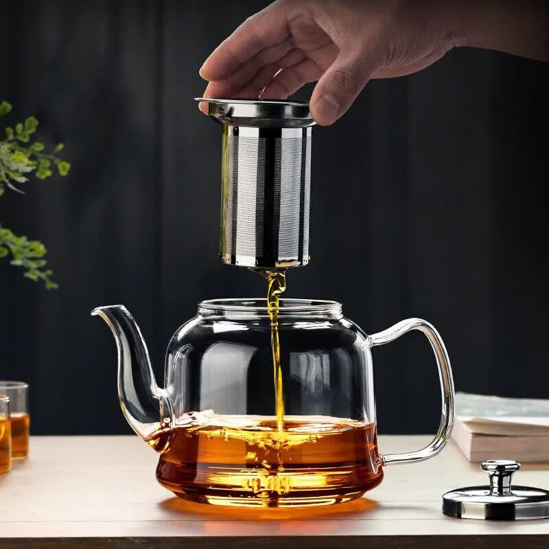 Large Capacity Heat-Resistant Glass Tea Kettle