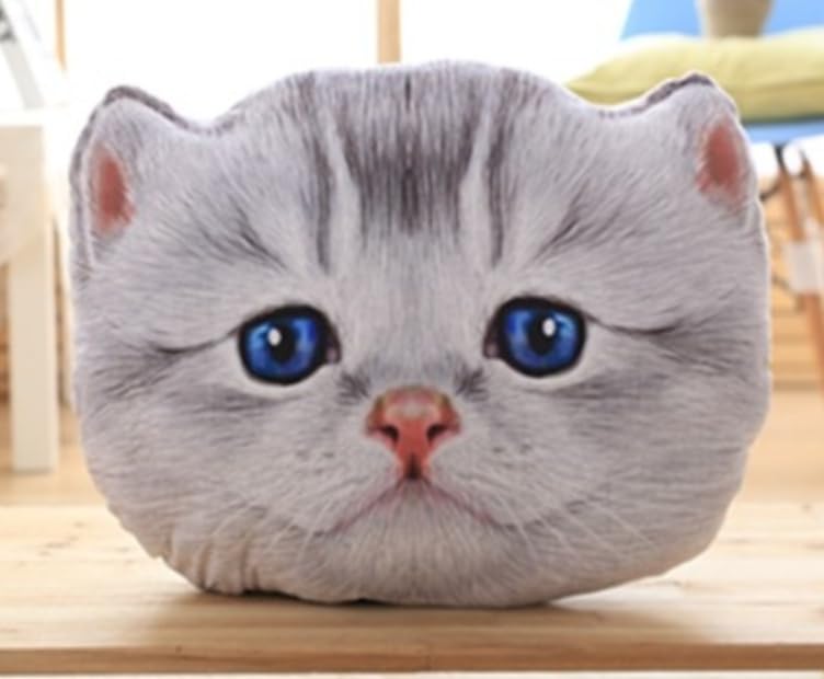 

[dokidoki] Cat Kitten Face Cushion Body Pillow Plush Toy American Shorthair Tabby Funny Item Gift Cute Moe Instagram