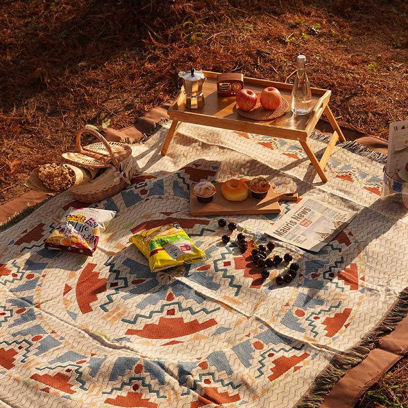 Boho Woven Blanket Double-Sided Tassels 130X180 Cm Throw Ethnic Design