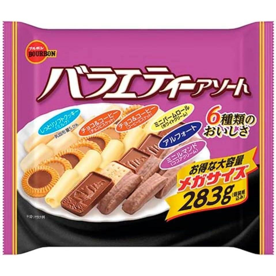 Variety Assortment Bourbon 566g Popular 6 Types 64 Pieces (Moist Soft Cookies Alfort Mini Baum Roll Rumando Chocolate Coffee Total Pieces) Bulk Small