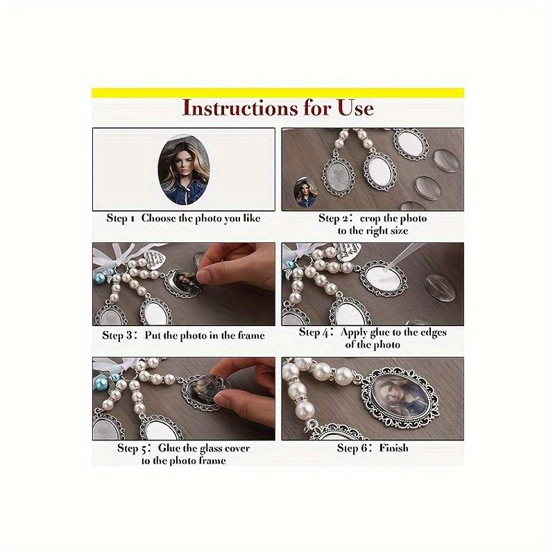 1 Set, Anhänger mit Spitzenboden, Schmucksteinhalter für Album mit Schleife, Fotorahmen mit Bohrung, Liebesperle