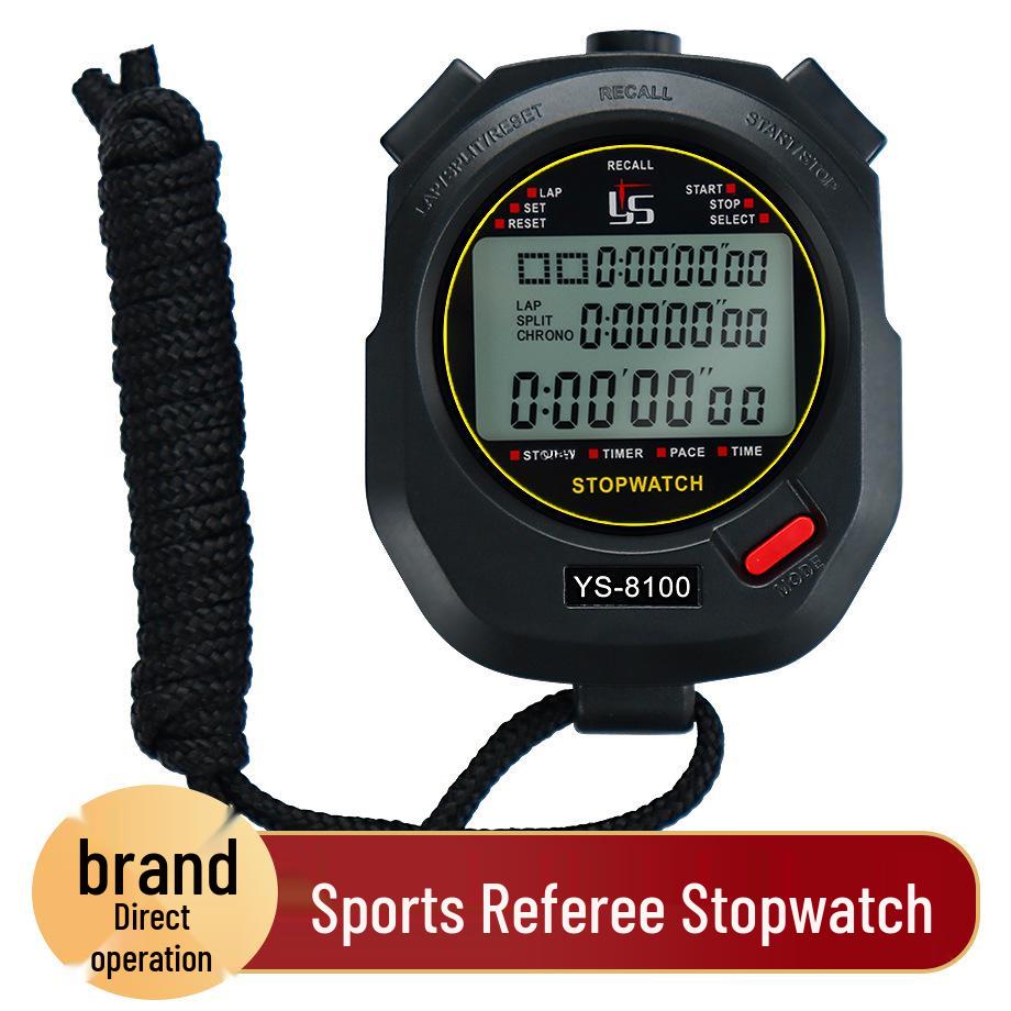 YS-810 Yi Sheng Stopwatch Timer: 10-100 Levels for Sports, Running, Exercise, and Referee Training YS-810 Black 10-Memory