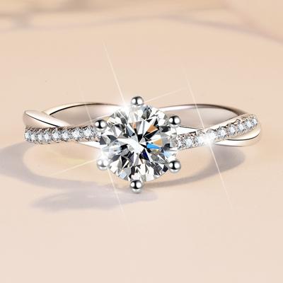 Δ χρώμα 0,5ct/1ct δαχτυλίδι moissanite γυναικείο επιχρυσωμένο ασήμι 925 pt950 δαχτυλίδι love intertwined vine βέρα