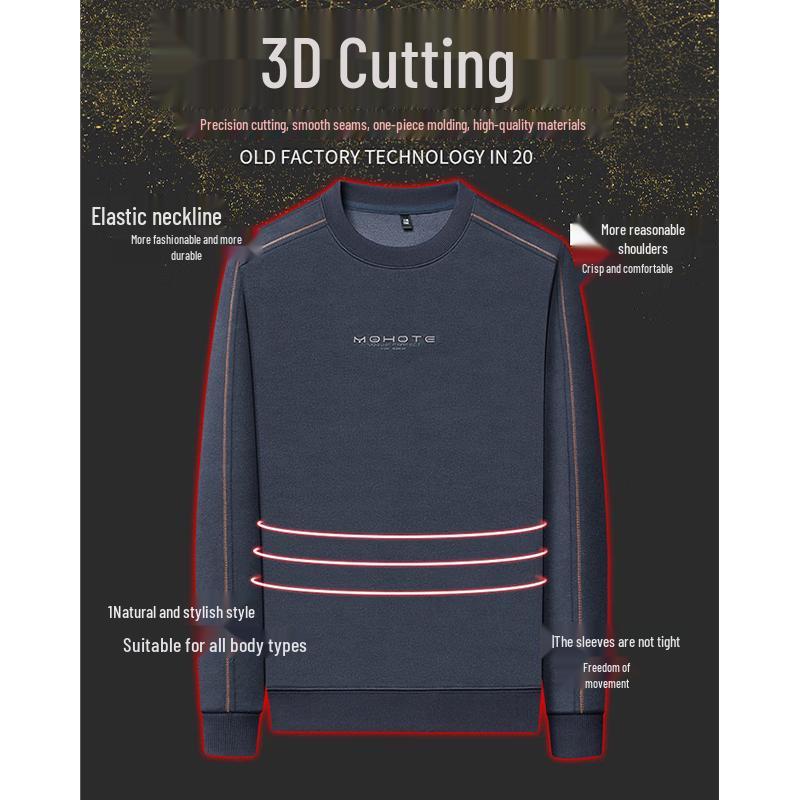 Luomeng Men's BY1830 Fleece-Lined Winter Sweatshirt