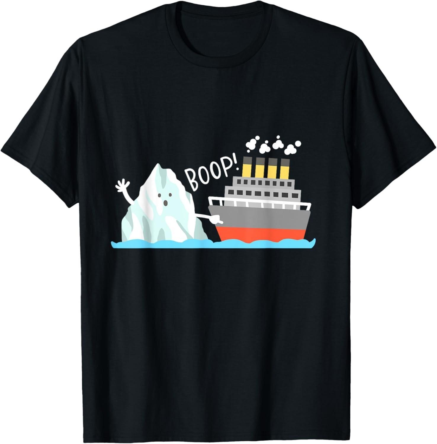 Boop Funny Titanic and Iceberg Pun Joke Meme Boys Girls unisex shirt 2XL