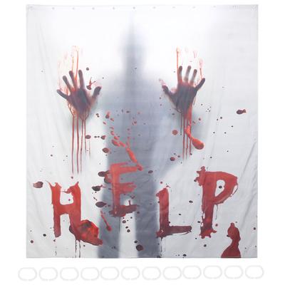 Zasłona Prysznicowa Halloween Horror Poliestrowa Zasłona Kąpielowa z Haczykami Akcesorium Łazienkowe