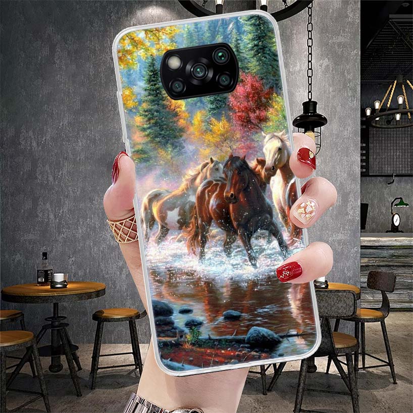 Horse Great Beauty Galloping Soft Phone Case For Xiaomi Redmi 15C 15 13C 13 Poco X5 X6 X7 F7 Ultra M7 12C 12 10 10C 9C 9A 9T 9 F