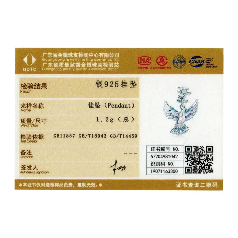 BAMOER Real 925 Sterling Silver Peace Dove Pendant Charm for Original Silver Bracelet or Necklace Fine Jewelry