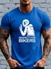 Unisex Summer Short Sleeve T Shirt Respect For Bikers Graphic Tee Motorcycle Rider Biker Crew Neck Casual Streetwear Unisexs Daily Top