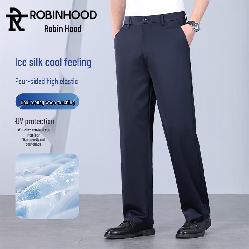 ROBINHOOD Men s Ice-Feel Breathable Business Casual Pants 29