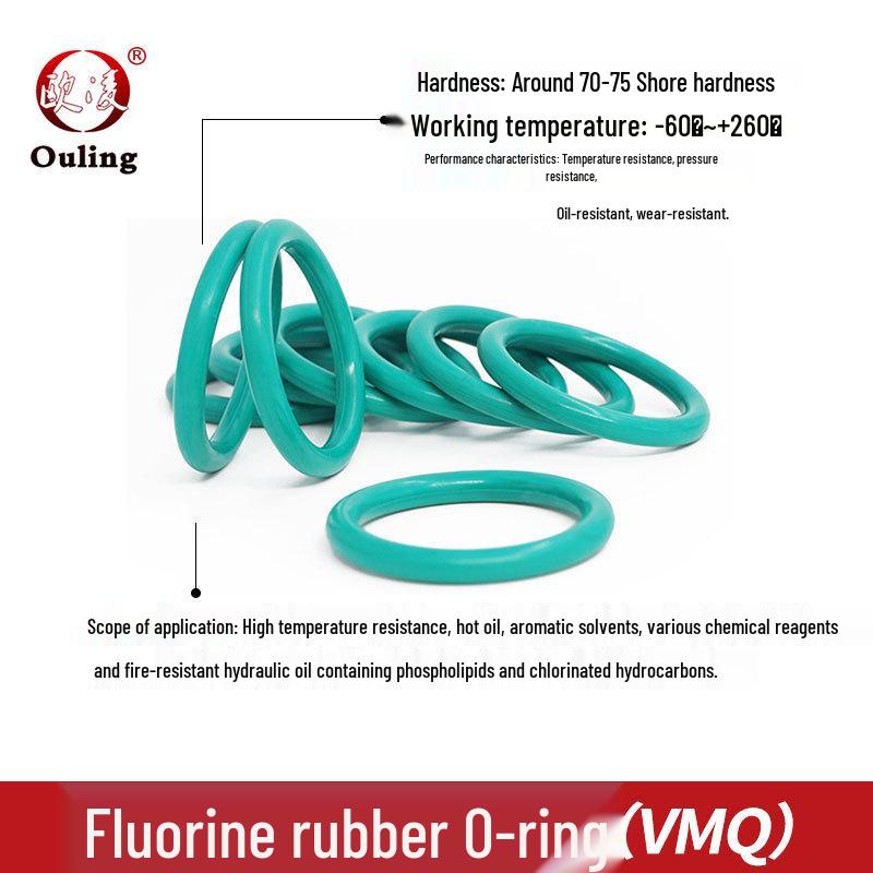 Green Fluororubber O-ring, OD Options: 52/55/56/58/60/62/65/68/70/75/80mm x 5mm