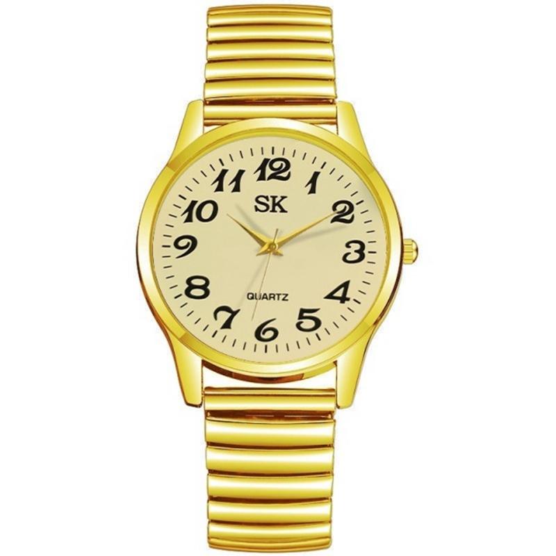 New Fashion Personality Style Women Watch Casual Quartz Watch Elastic Elastic Band Classic Digital Scale Wristwatches Men Watch