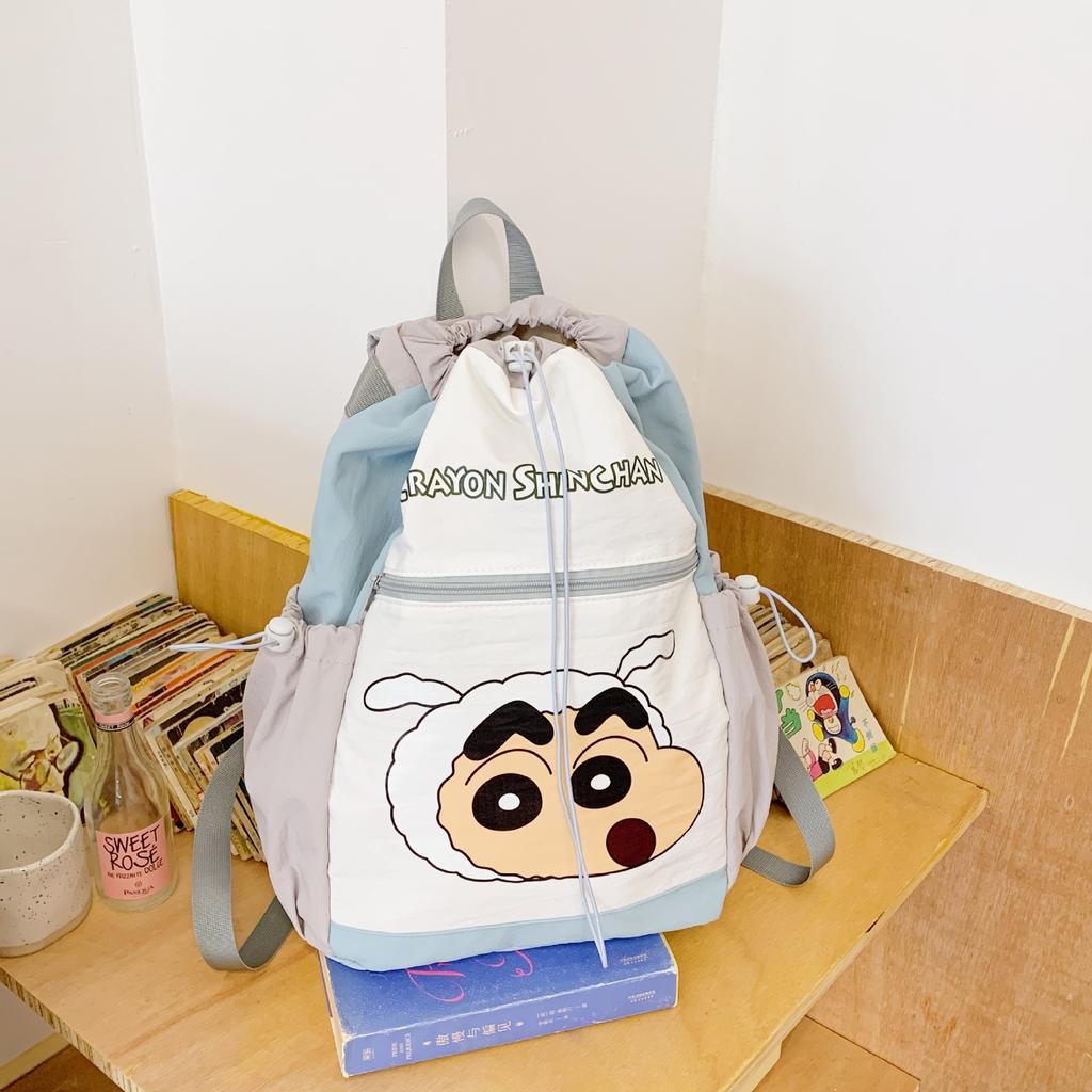 Schoolbag Crayon Small New Backpack Women's Travel Lightweight Cute Drawstring Bundle Backpack High Value Versatile College Student School Bag