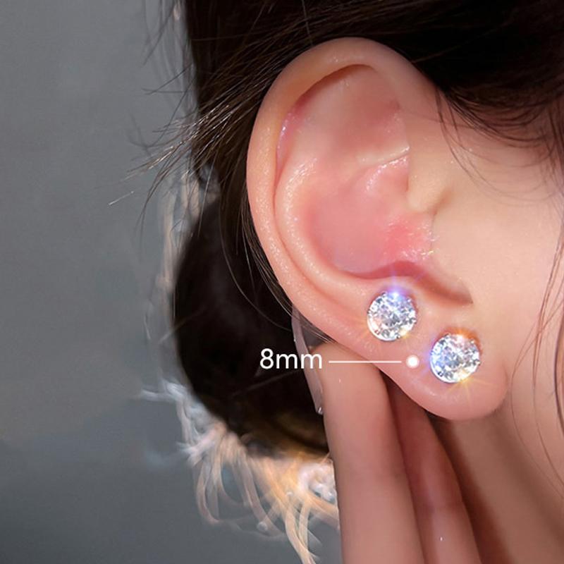 A pair Unisex Strong Magnet Magnetic Earrings Ear Clip Cuff Non Piercing Without Holes Earcuff Crystal Studs for Men Women