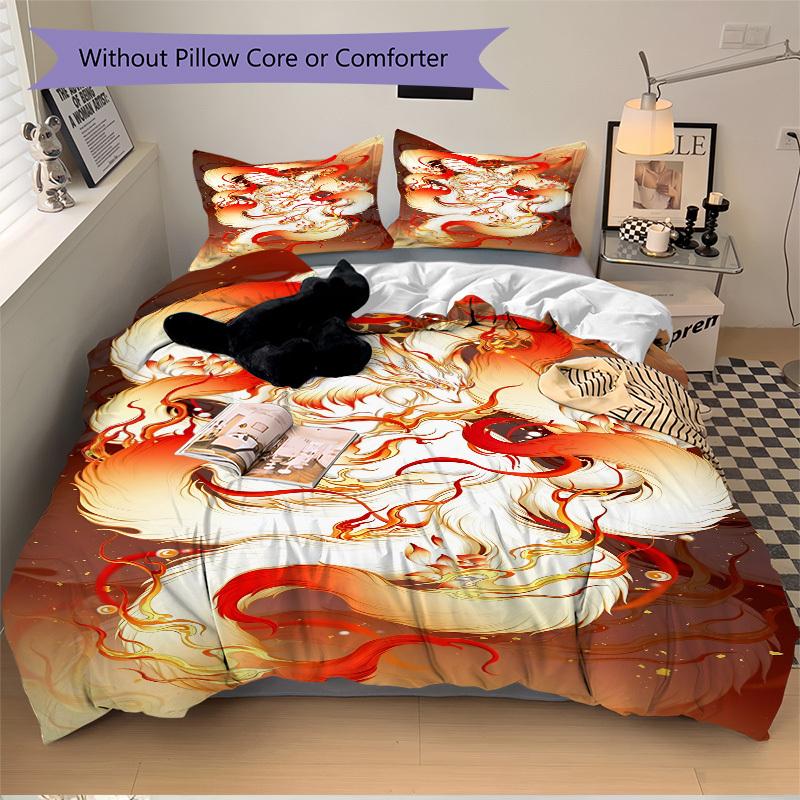 3pcs Phoenix, Mythical Beast Duvet Cover Set, Cover For Bedroom Guest Room (1 Duvet Cover + 2 Pillowcase, Without Quilt),  yy250922237