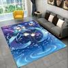 Alfombra de Dibujos Animados Music Girl M-MIKU para Sala de Juegos Dormitorio Sala de Estar Sofá Decoración del Hogar, Alfombra de Área de Juegos para Niños Felpudo Antideslizante
