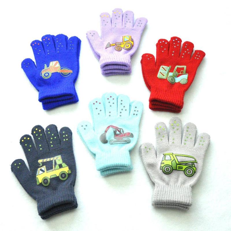 Outdoor Reiten Warme Handschuhe Weiche Elastische Gestrickte Vollfingerhandschuhe für Mädchen Jungen Süße Handschuhe in Bonbonfarben