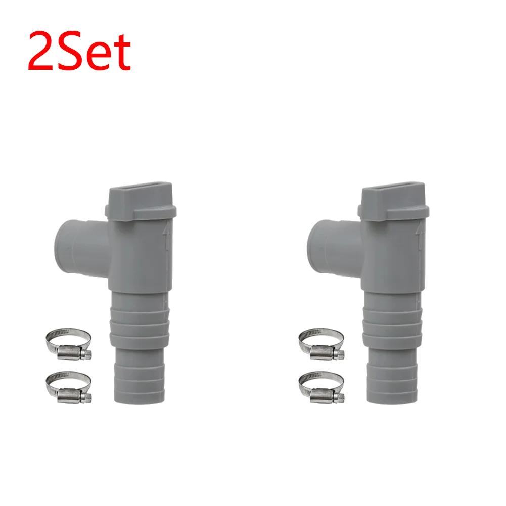 1-2Set PVC Ground Pool Filter Pump Adapter Durable Pool On/Off Plunger Valve Leak Proof Sealed Replacement For 32mm Pipe Hoses