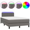 Vidaxl Łóżko Kontynentalne Z Materacem I Led, Szare, 120X190 Cm
