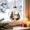 Indoor Party Ambient Lights Light Up Christmas Scene Ball Ornament with Warm LED Glowing Holiday Story for Clear Acrylic Hanging Balls Tree Decor and