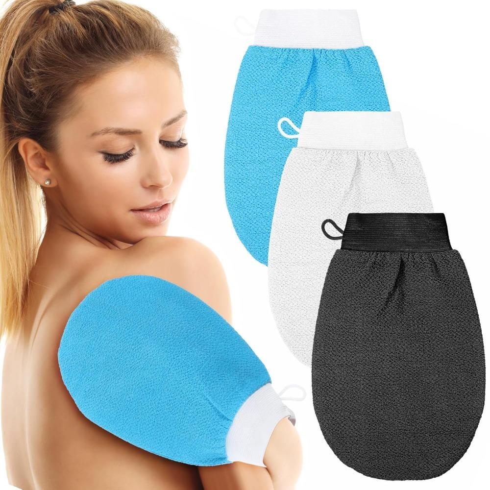 1-Pack Double-Sided Exfoliating Gloves | Magic Exfoliating Gloves | Amazing Home-Use Back Scrubber, Exfoliating, and Tanning Gloves