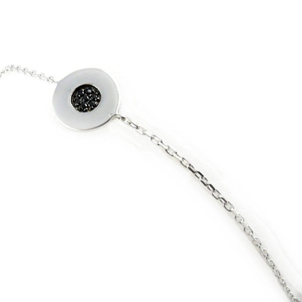 Les Trésors De Lily [L0464] - Silver Bracelet 'Scarlett' Black White