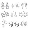 Copper Star Earrings Punk Hoop Earring Star Ear Buckles Star Earring Jewelry Accessories Jewelry Gift for Girls Women