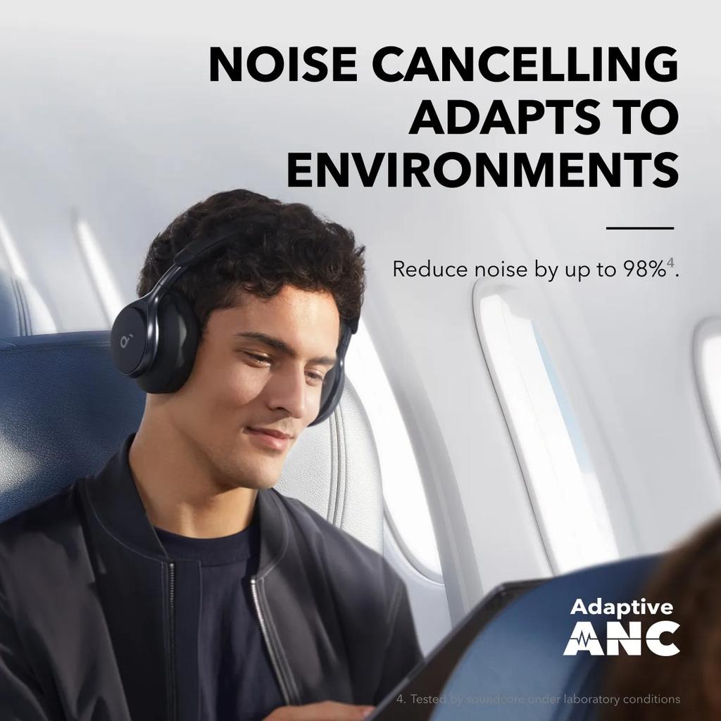 Soundcore by Anker, Space One, Active Noise Cancelling Headphones, 2X Stronger Voice Reduction, 40H ANC Playtime, App Control