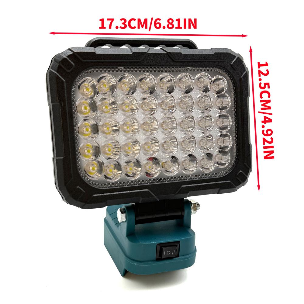 LED Work Light Spotlight with 1 USB Charging Port for Makita 18V Li-ion Battery Electric Torch Light for Camping Outdoor