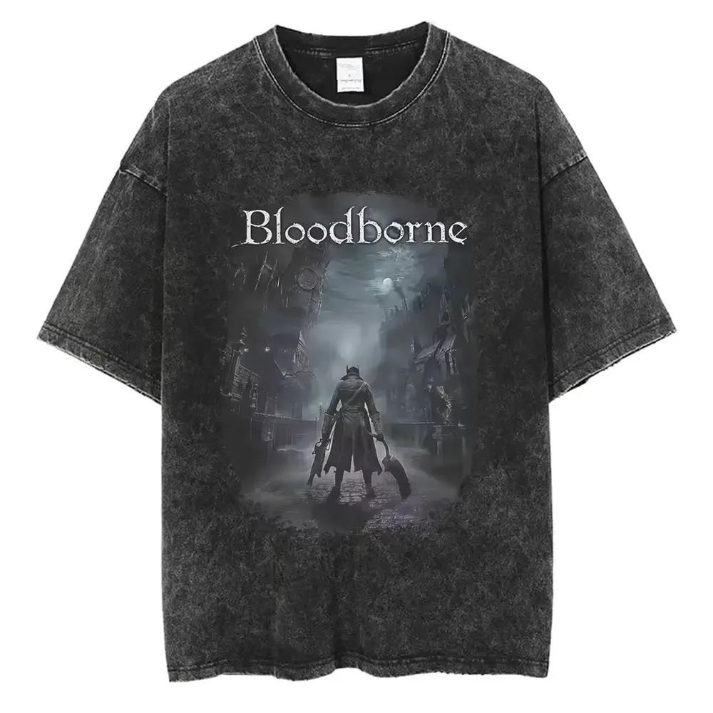 Bloodborne T-Shirt Grafikdruck Gewaschene Baumwoll-T-Shirts