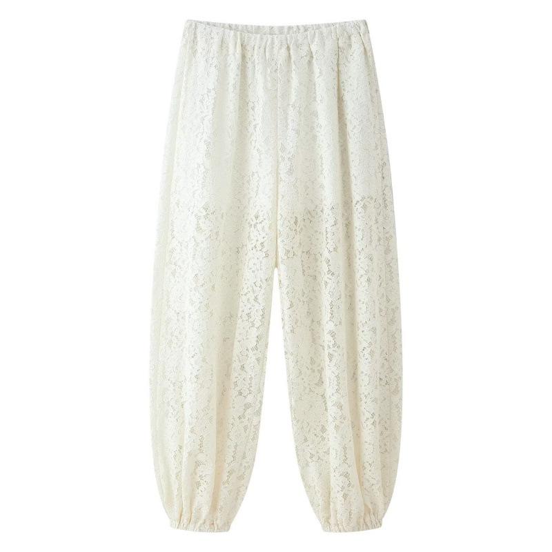 Women's Lace Elastic Waist Loose Long Pants - INS Hot Style 2026 Fashion