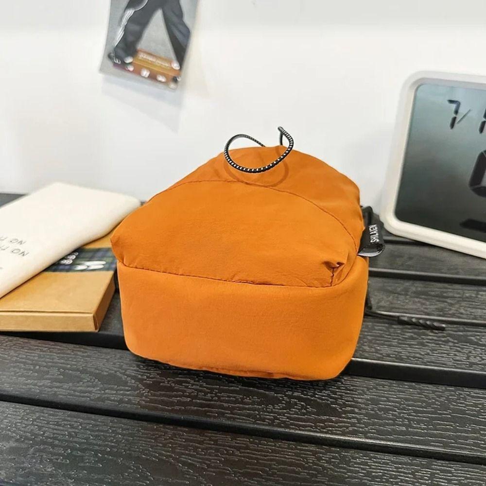 Sports Drawstring Crossbody Bag Solid Color Mobile Phone Pack Quick-dry Nylon Shoulder Bag Unisex
