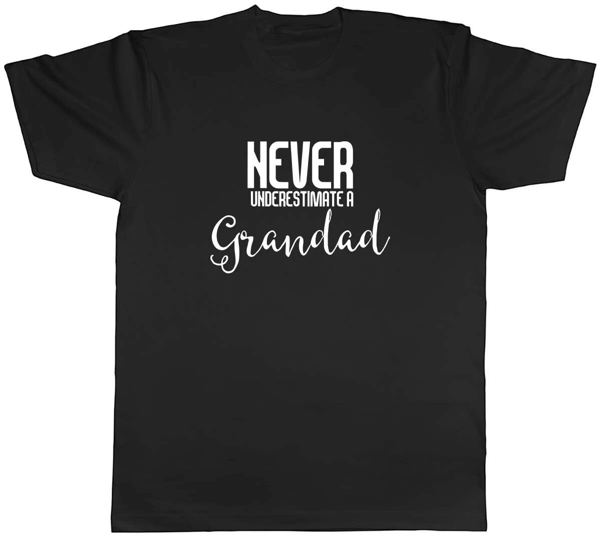 Never Underestimate a Grandad Mens Unisex T-Shirt Tee L