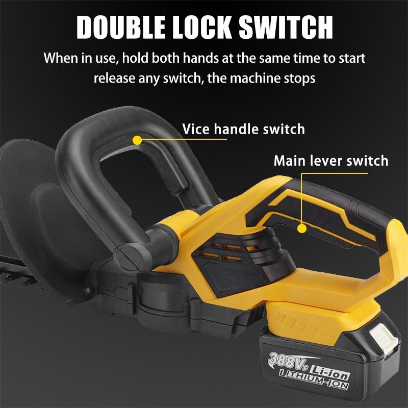 1400W 388VF Cordless Hedge Trimmer Electric Household Trimmer Pruning Saw Garden Bush Trimmer Landscape Power Tools