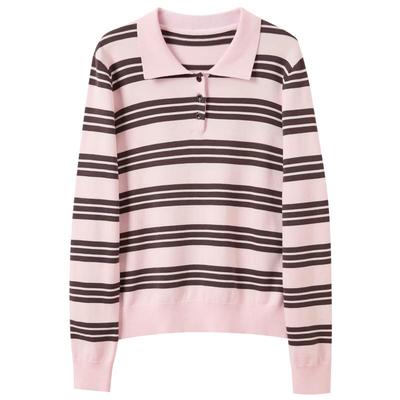 SanCai Color-block Stripe Polo Sweater