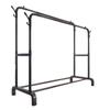 Plastic Floor-Standing Balcony and Bedroom Clothes & Hat Rack, with Folding Drying Pole and Storage.